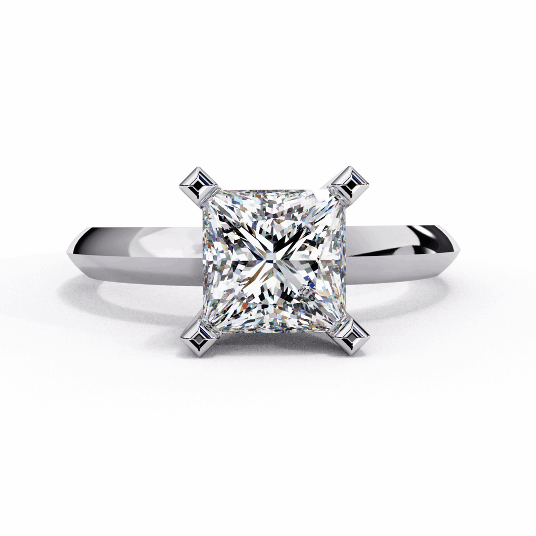 1.75 Carat Princess Classic Solitaire Forever Band in Moissanite | House of Estara