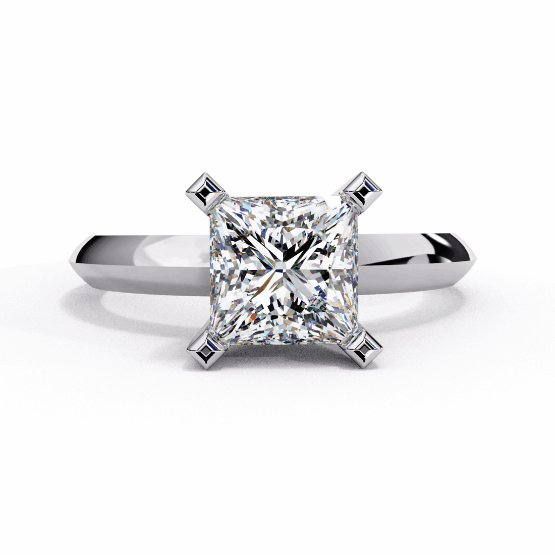 1.75 Carat Princess Classic Solitaire Forever Band in Moissanite | House of Estara
