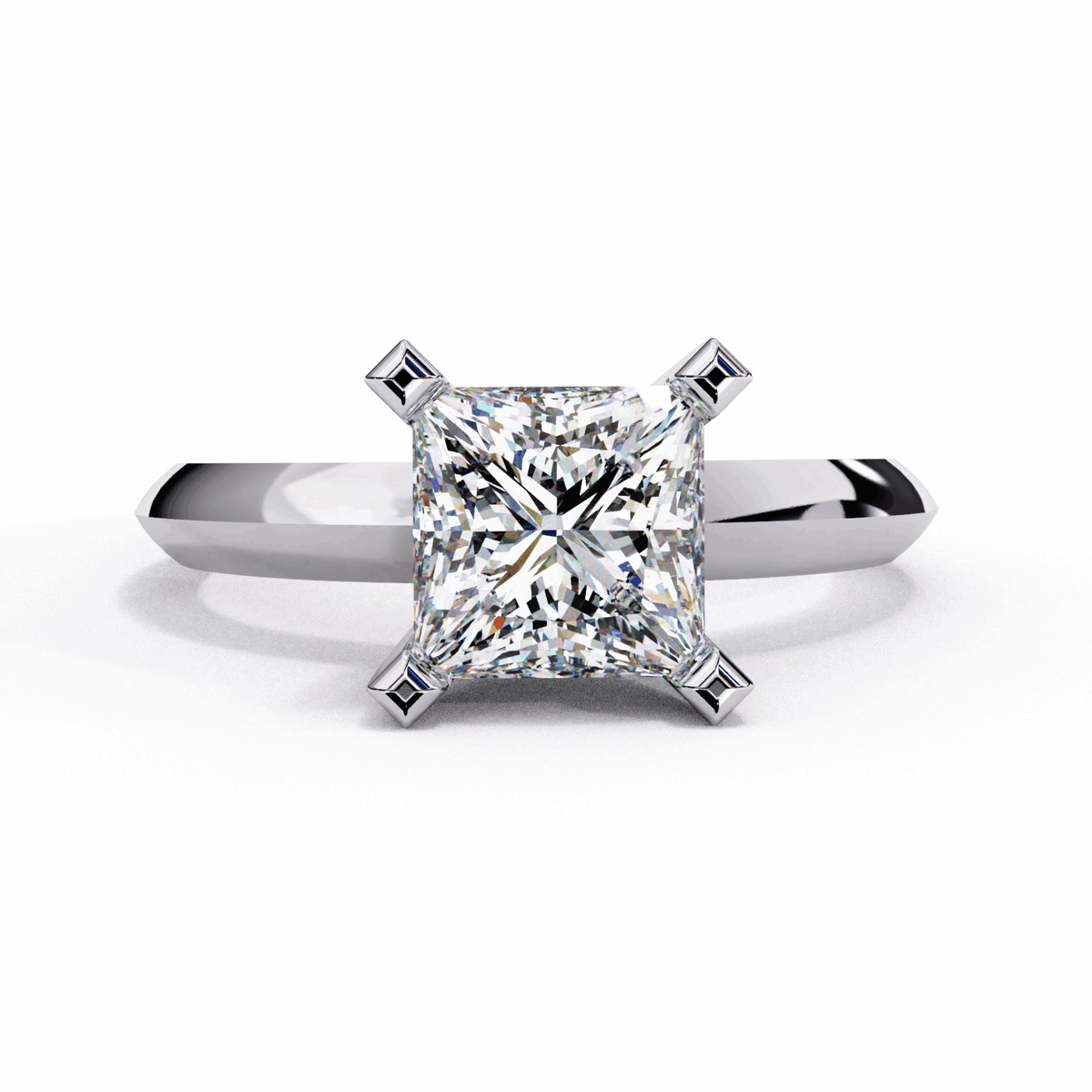 1.75 Carat Princess Classic Solitaire Forever Band in Moissanite | House of Estara