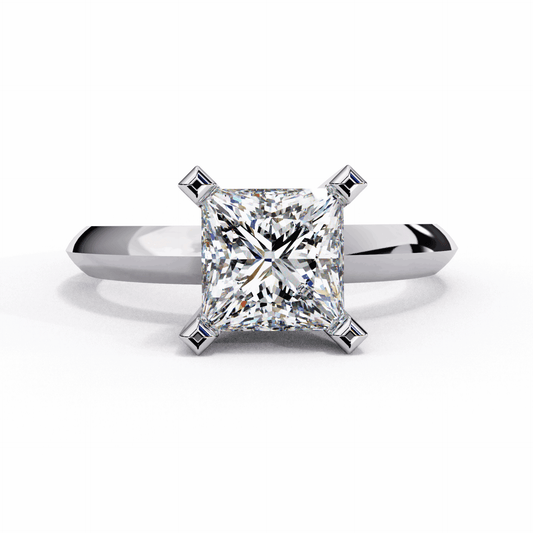 1.75 Carat Princess Classic Solitaire Forever Band in Moissanite | House of Estara