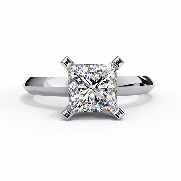 1.75 Carat Princess Classic Solitaire Forever Band in Moissanite | House of Estara