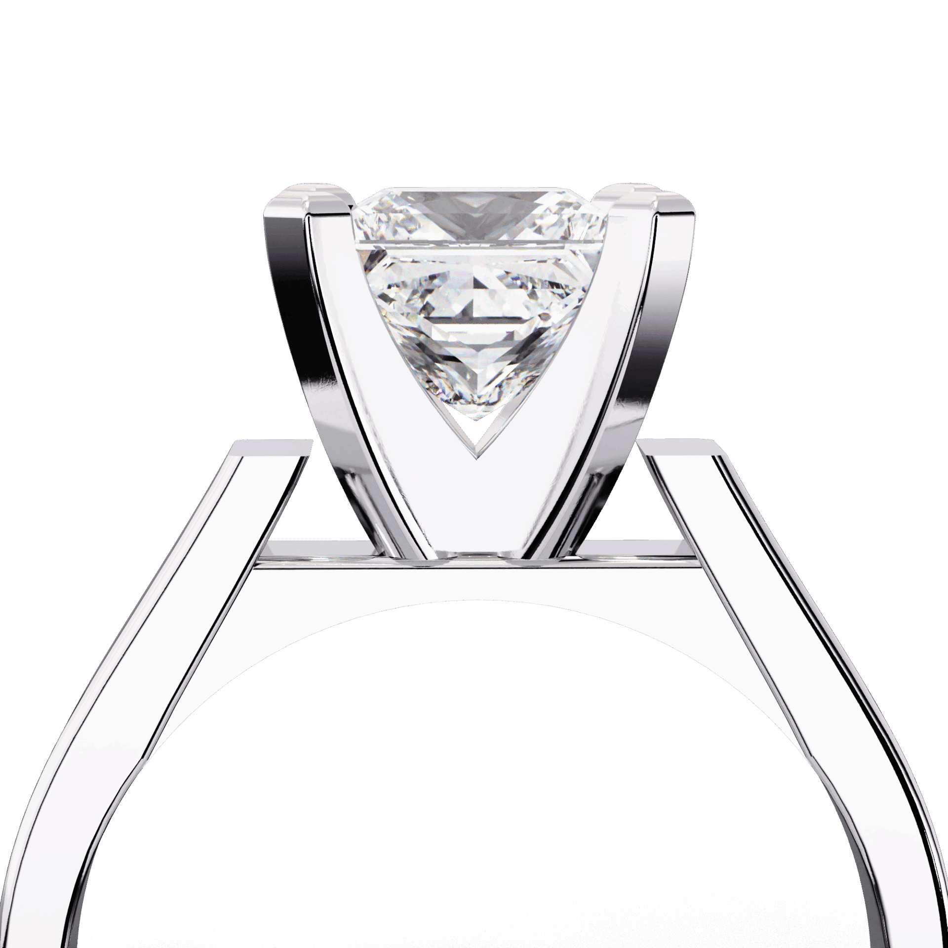 1.75 Carat Princess Classic Solitaire Band in Moissanite | House of Estara