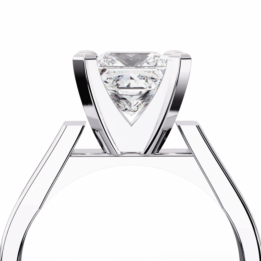 1.75 Carat Princess Classic Solitaire Band in Moissanite | House of Estara