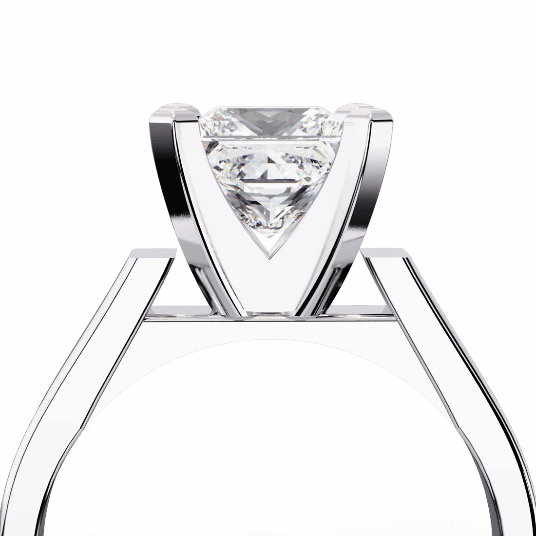 1.75 Carat Princess Classic Solitaire Band in Moissanite | House of Estara