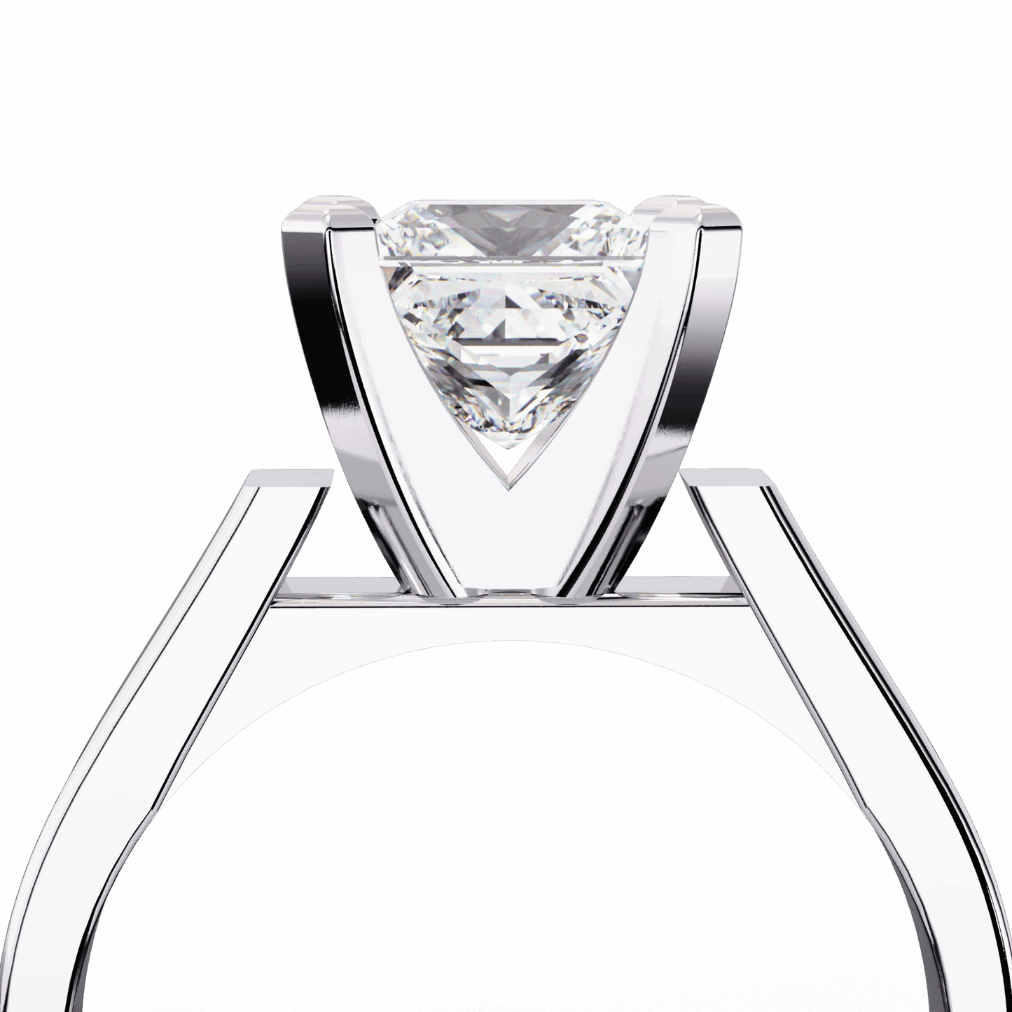 1.75 Carat Princess Classic Solitaire Band in Moissanite | House of Estara