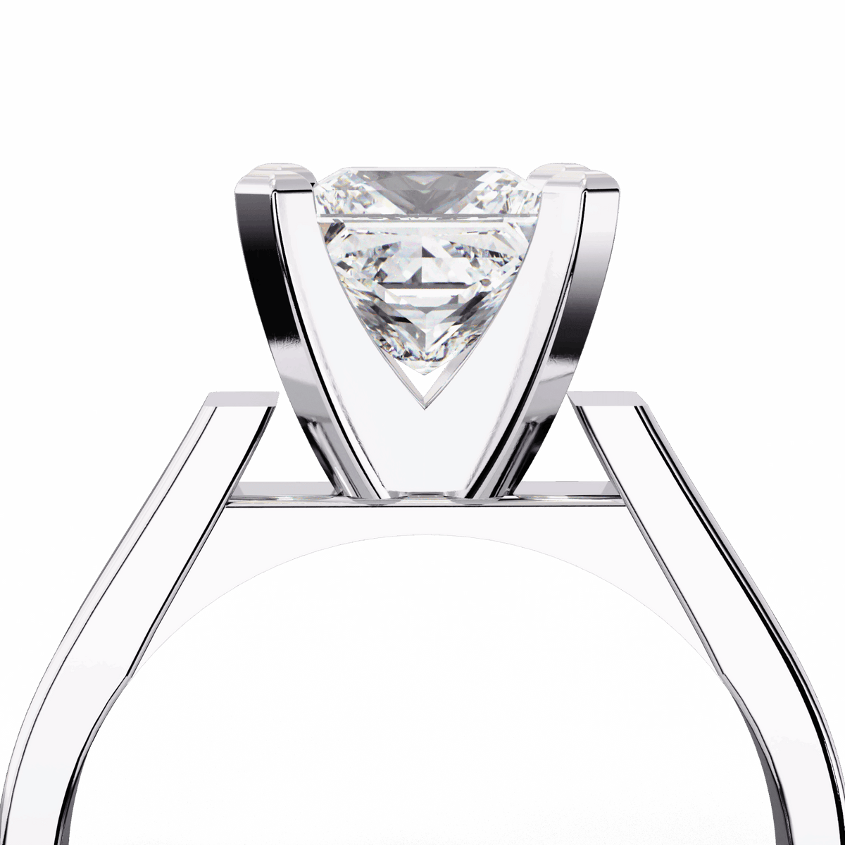 1.75 Carat Princess Classic Solitaire Band in Moissanite | House of Estara