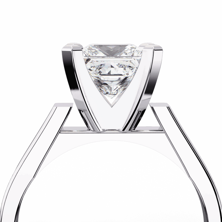 1.75 Carat Princess Classic Solitaire Band in Moissanite | House of Estara