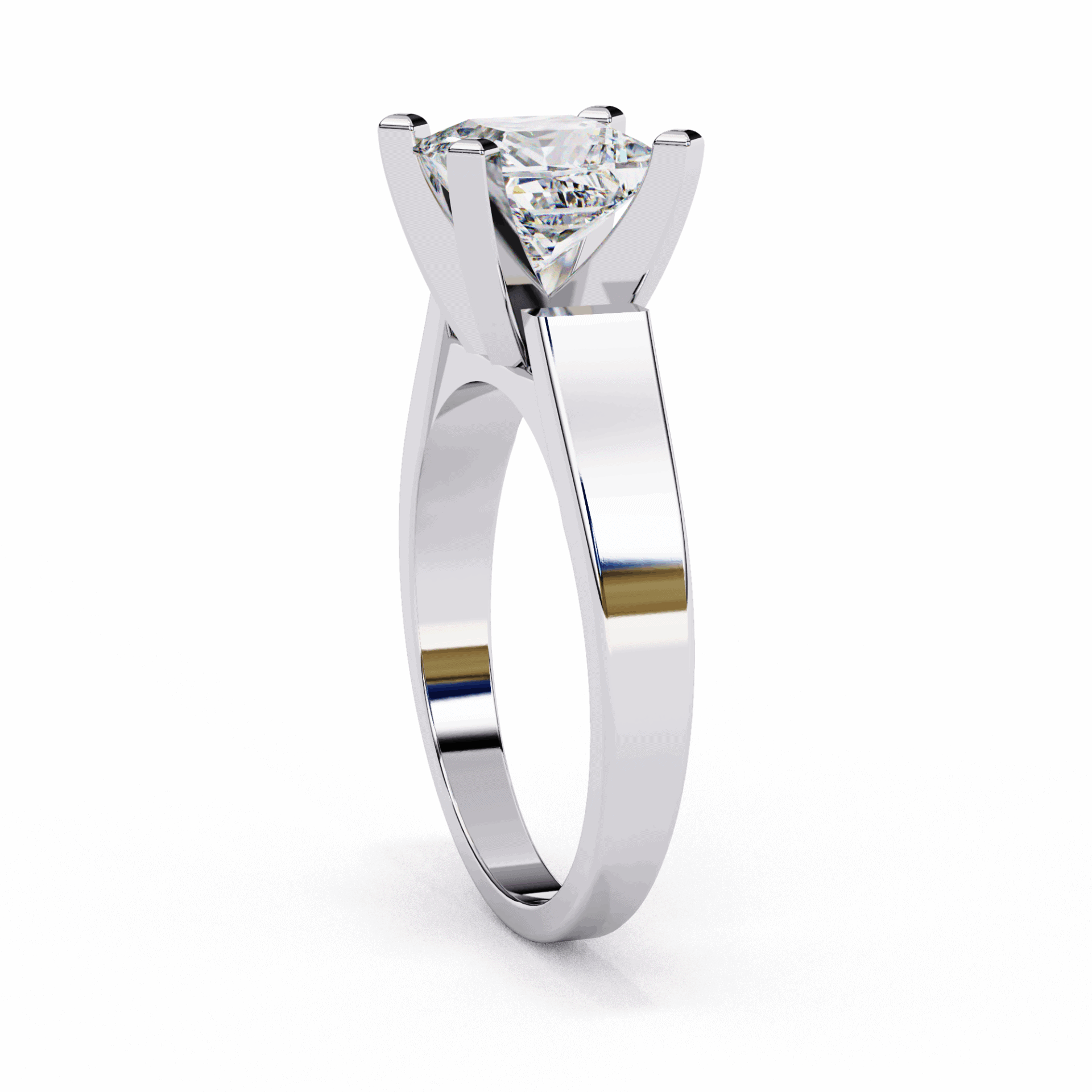 1.75 Carat Princess Classic Solitaire Band in Moissanite | House of Estara