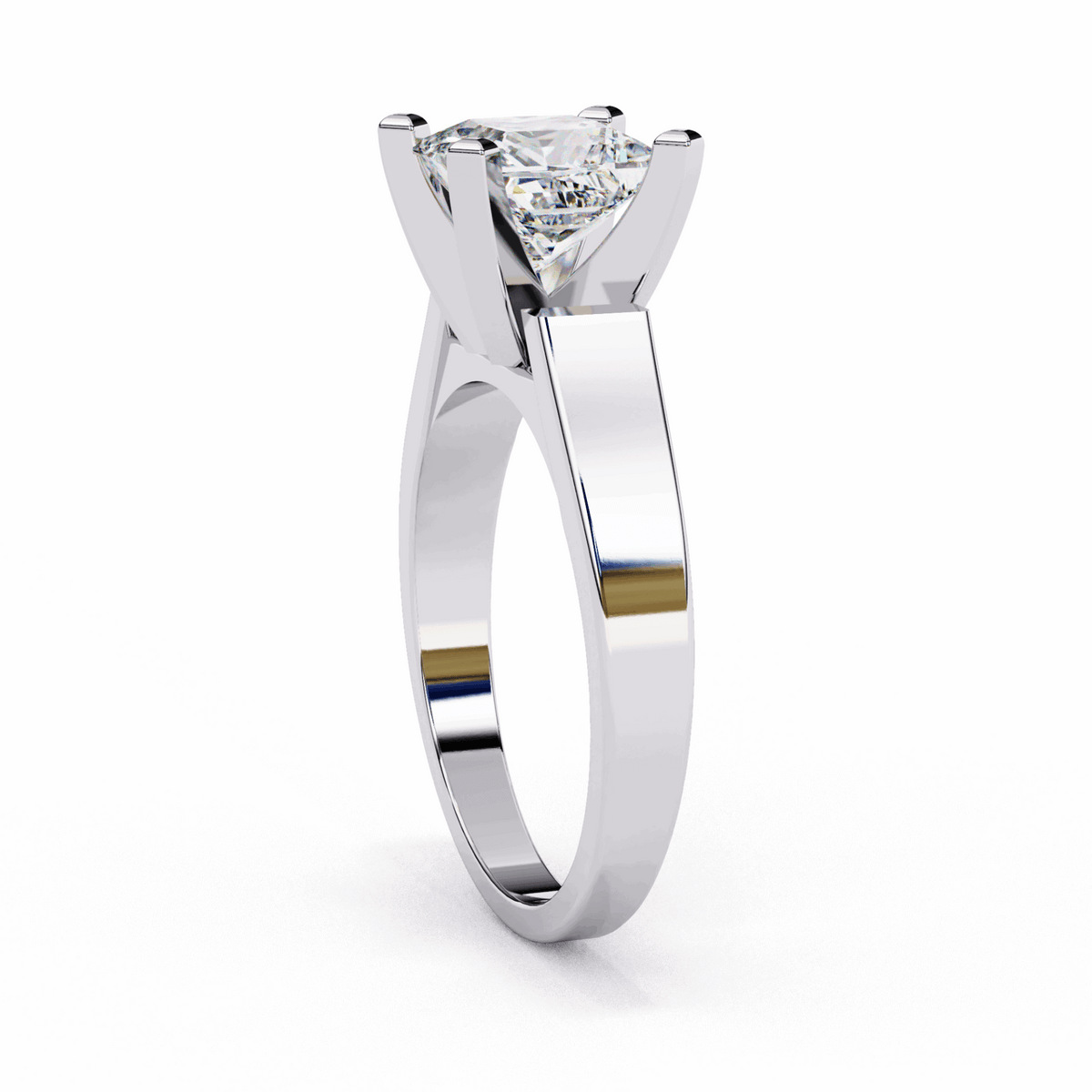 1.75 Carat Princess Classic Solitaire Band in Moissanite | House of Estara