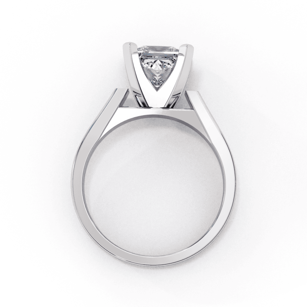 1.75 Carat Princess Classic Solitaire Band in Moissanite | House of Estara
