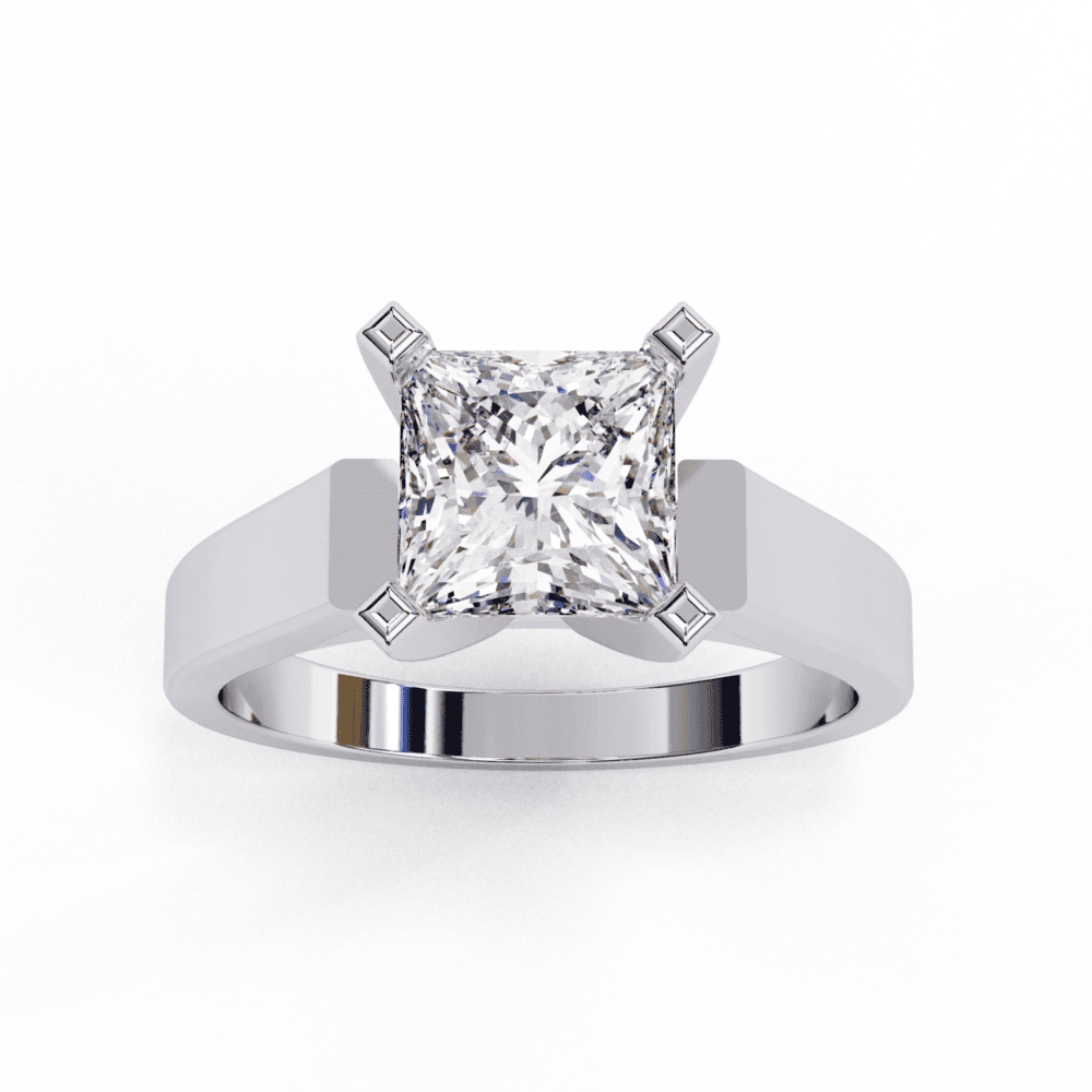 1.75 Carat Princess Classic Solitaire Band in Moissanite | House of Estara