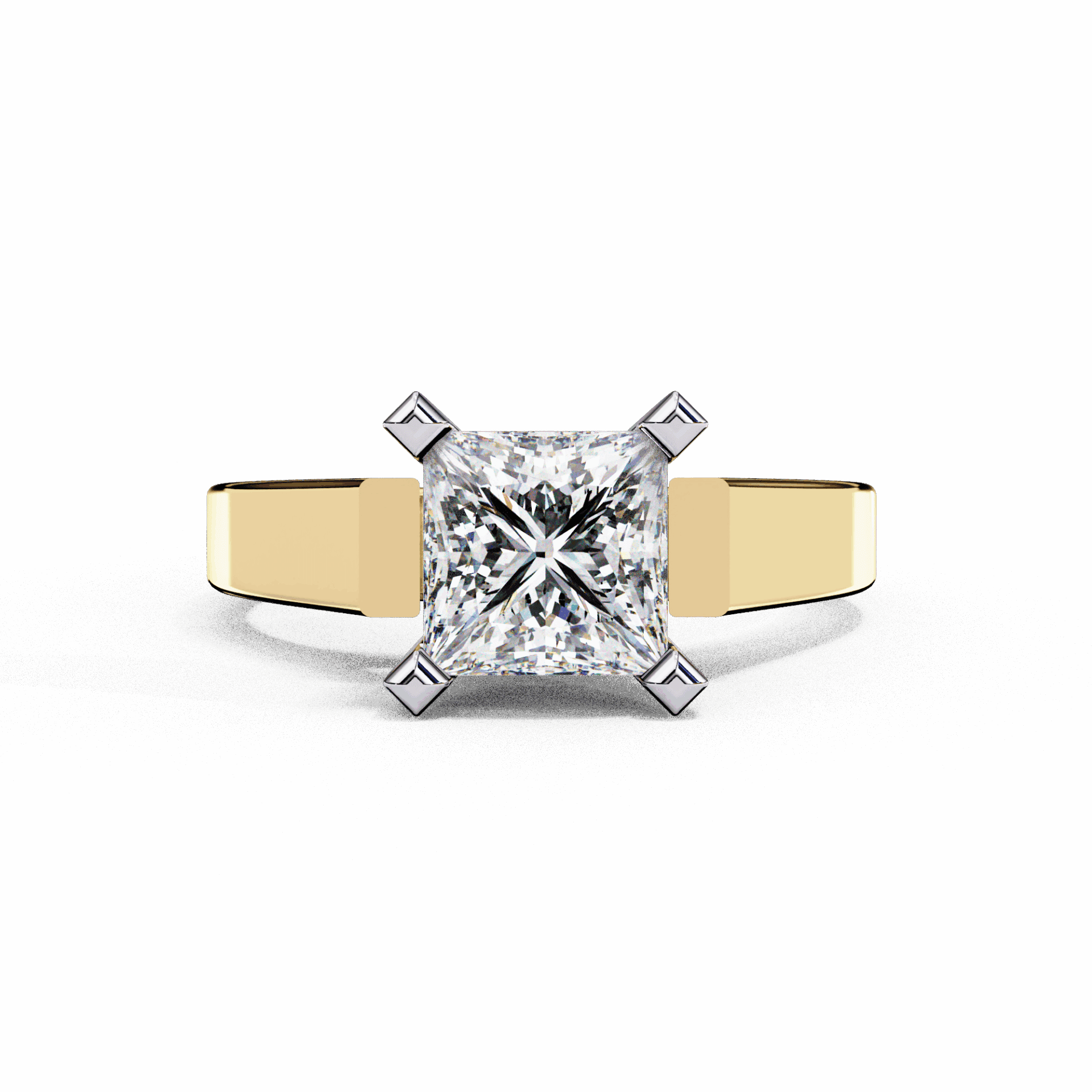 1.75 Carat Princess Classic Solitaire Band in Moissanite | House of Estara