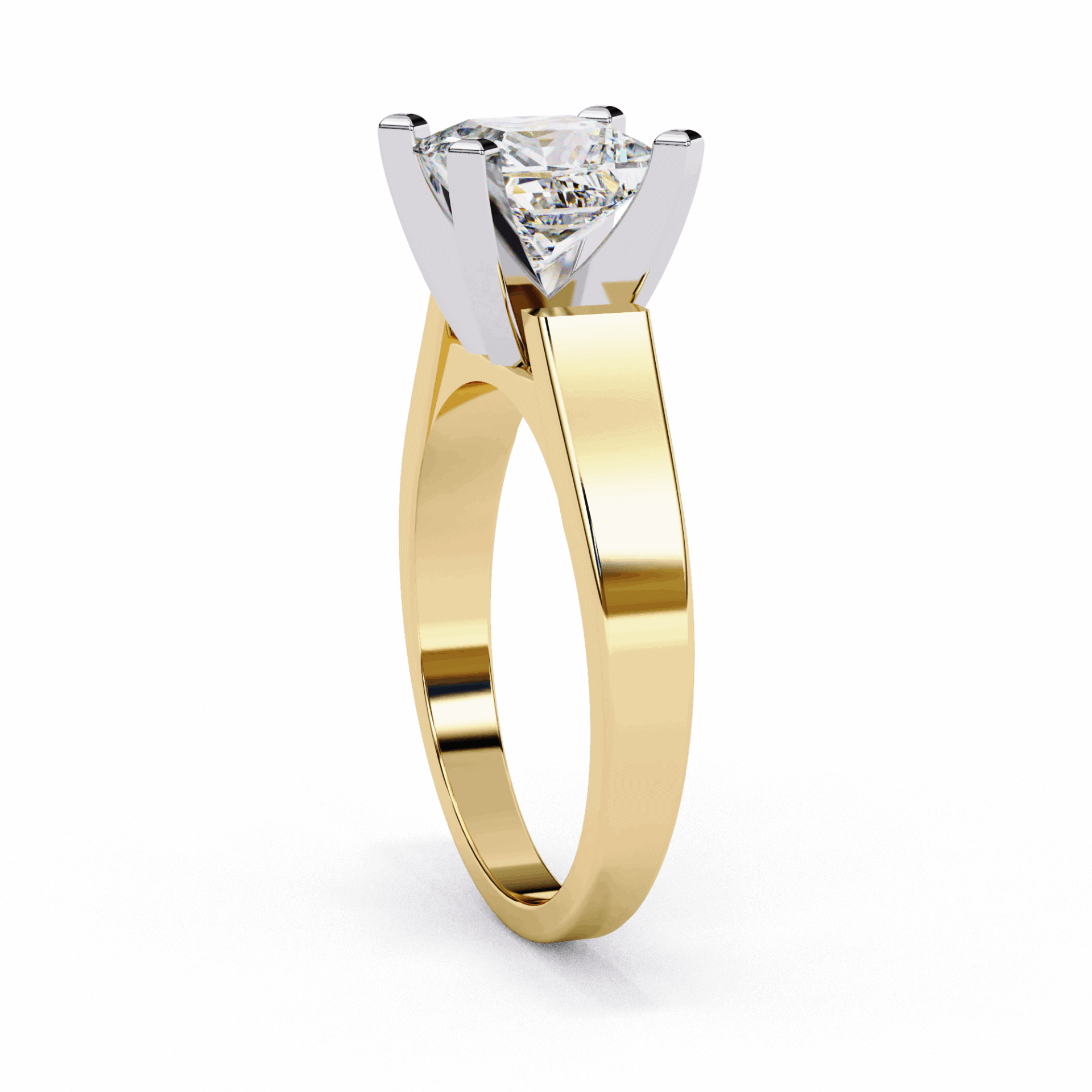 1.75 Carat Princess Classic Solitaire Band in Moissanite | House of Estara
