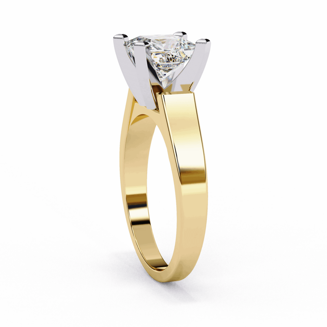 1.75 Carat Princess Classic Solitaire Band in Moissanite | House of Estara