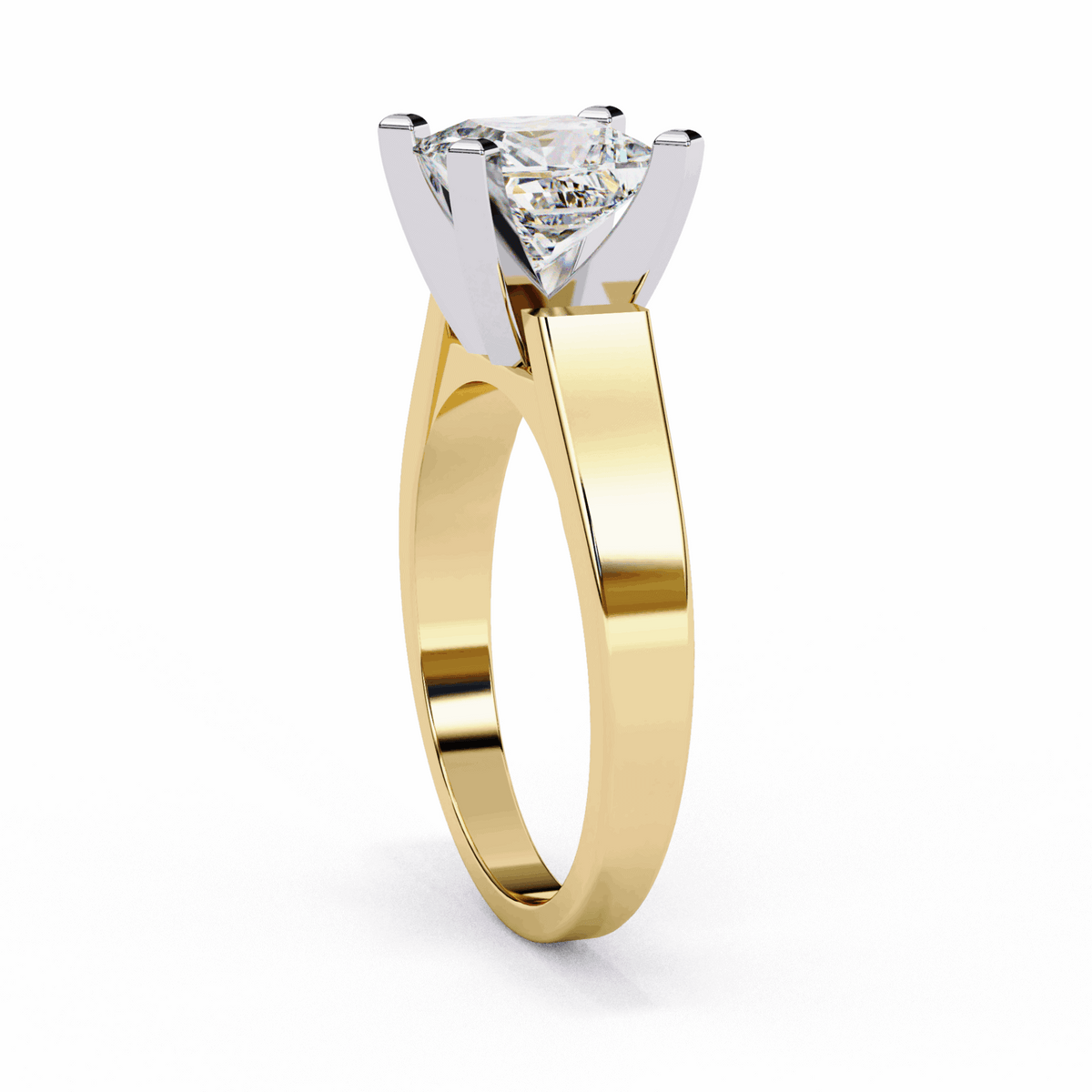 1.75 Carat Princess Classic Solitaire Band in Moissanite | House of Estara