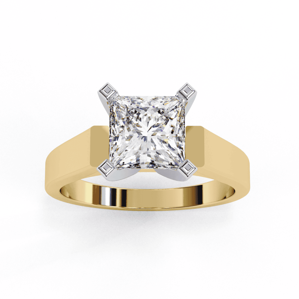 1.75 Carat Princess Classic Solitaire Band in Moissanite | House of Estara