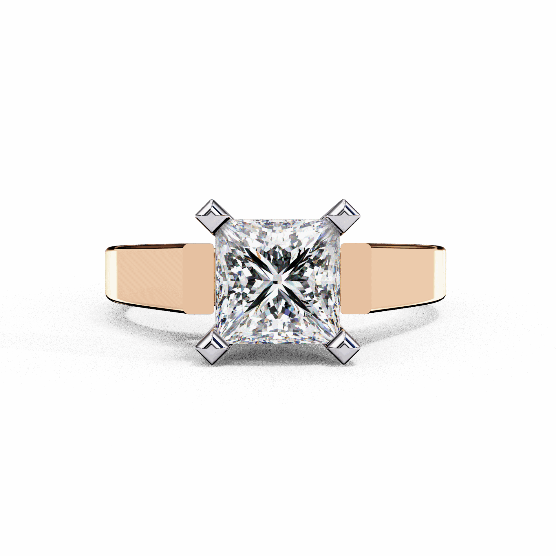 1.75 Carat Princess Classic Solitaire Band in Moissanite | House of Estara