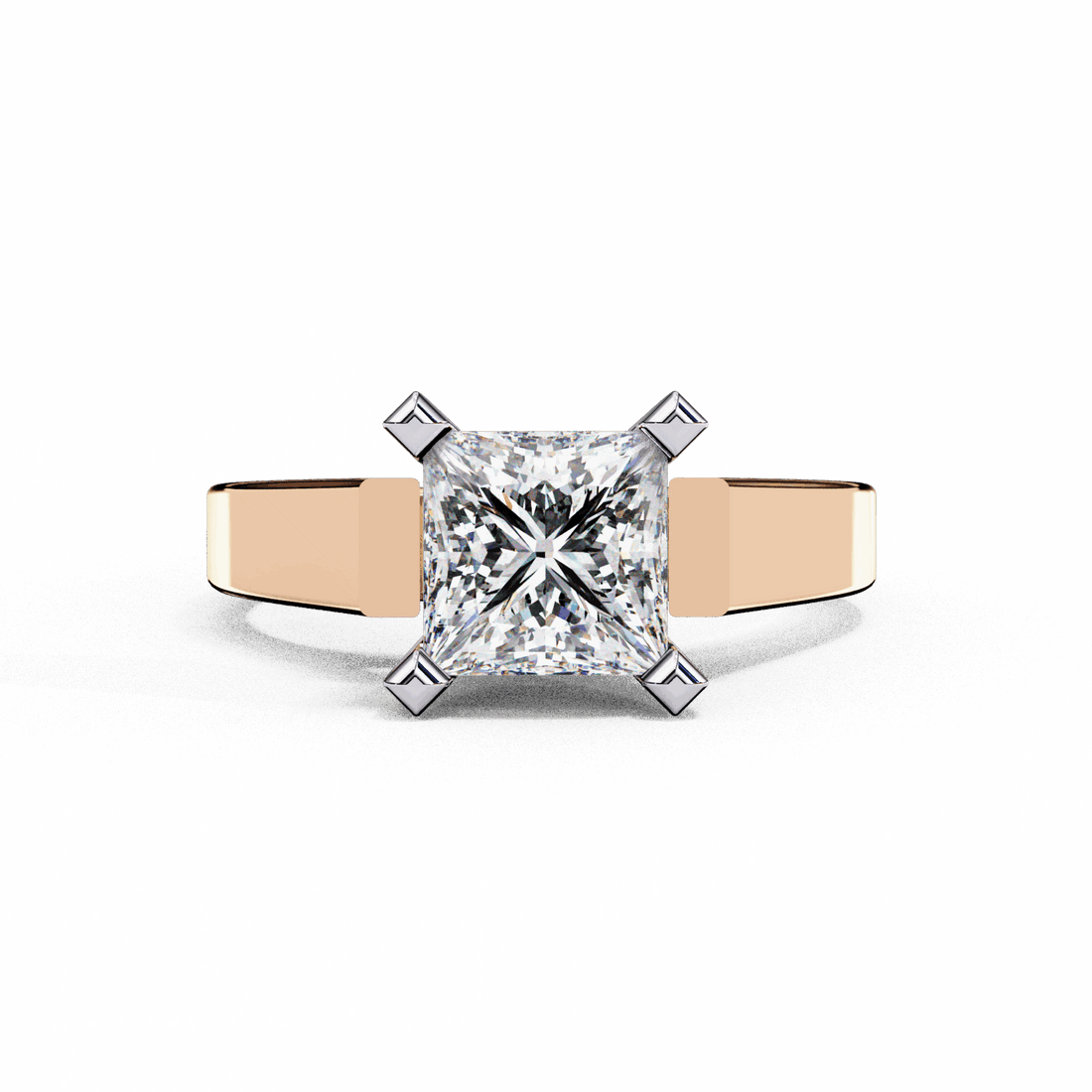 1.75 Carat Princess Classic Solitaire Band in Moissanite | House of Estara