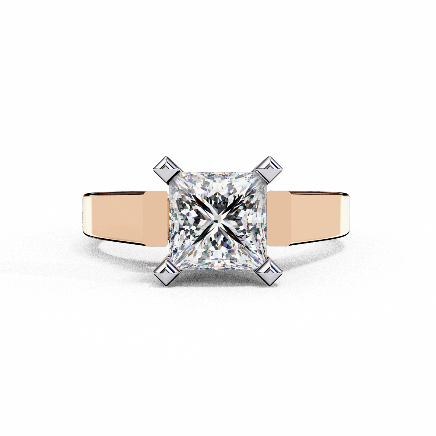 1.75 Carat Princess Classic Solitaire Band in Moissanite | House of Estara