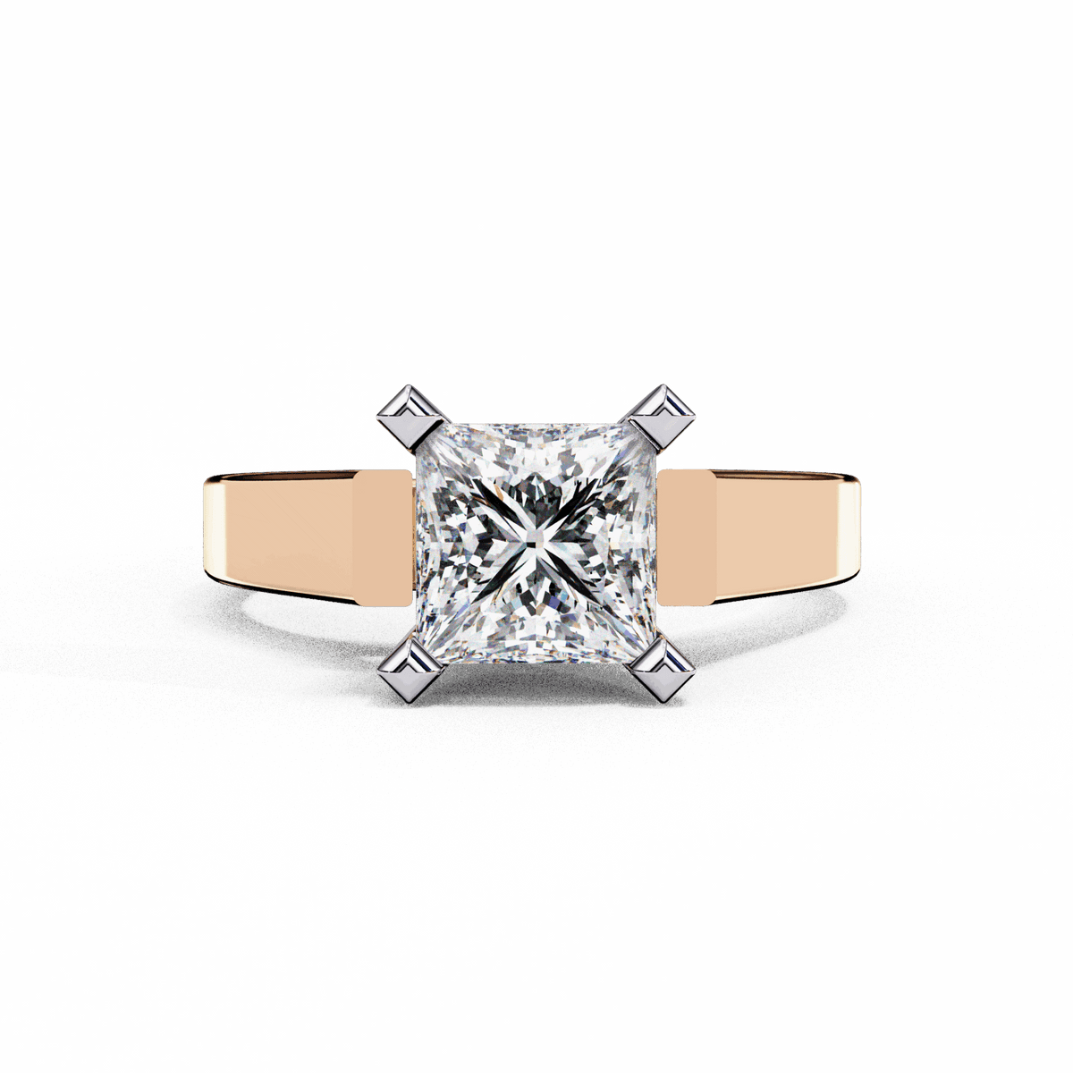 1.75 Carat Princess Classic Solitaire Band in Moissanite | House of Estara