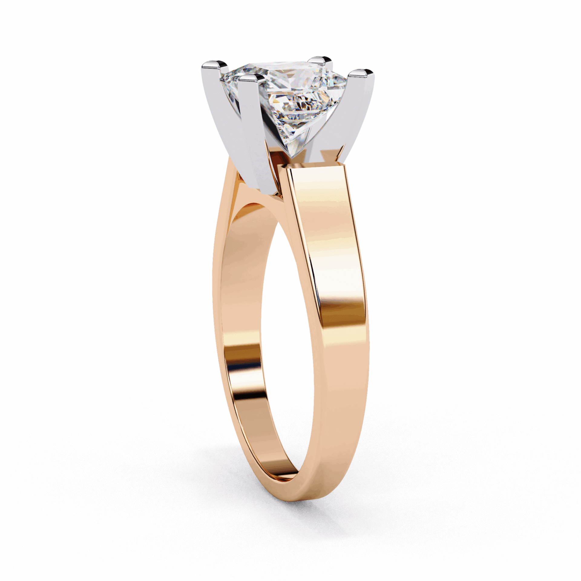 1.75 Carat Princess Classic Solitaire Band in Moissanite | House of Estara