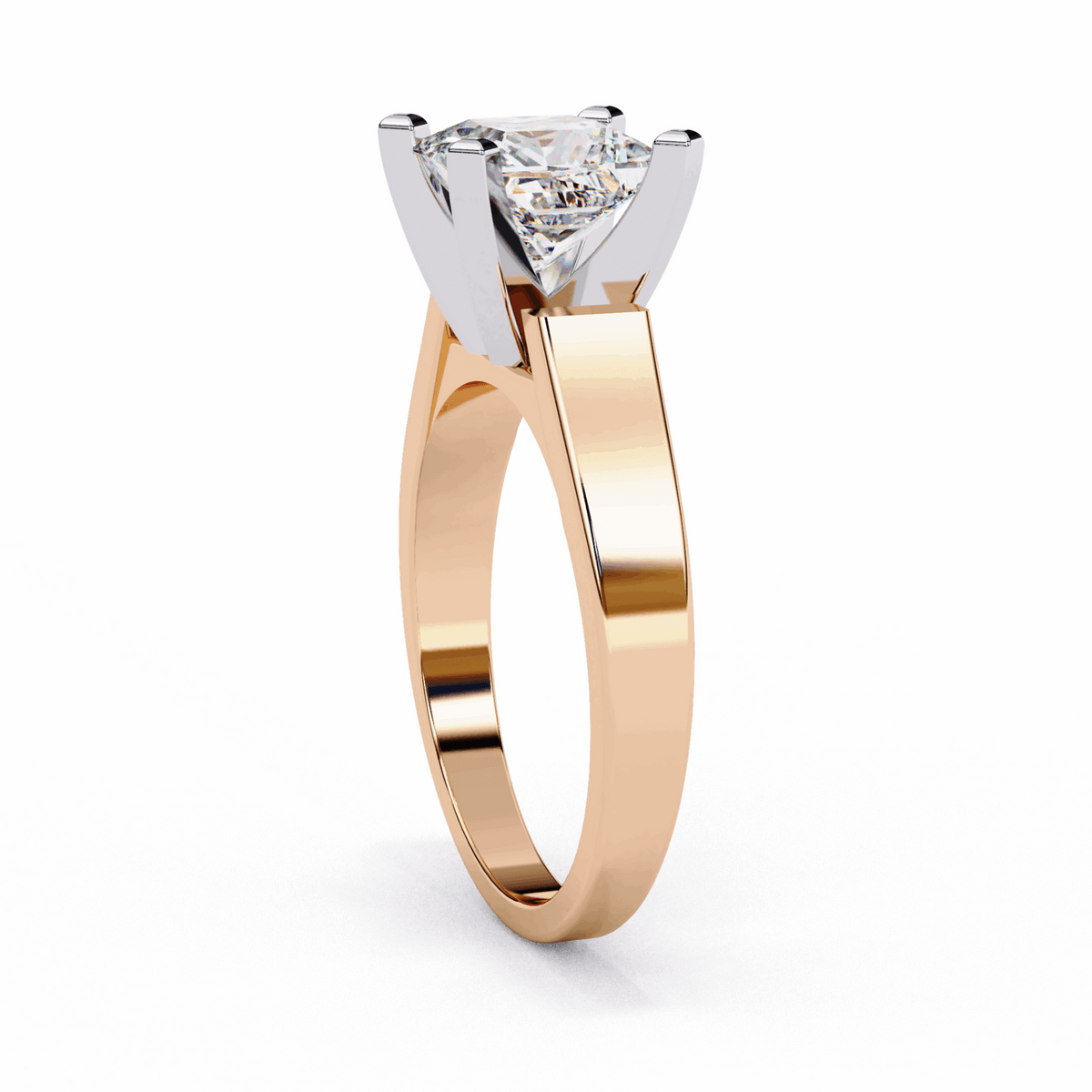 1.75 Carat Princess Classic Solitaire Band in Moissanite | House of Estara