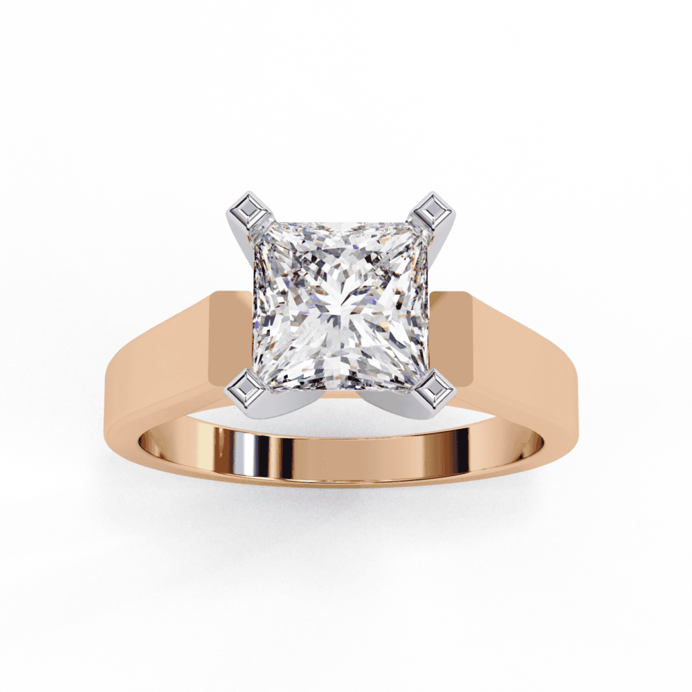 1.75 Carat Princess Classic Solitaire Band in Moissanite | House of Estara