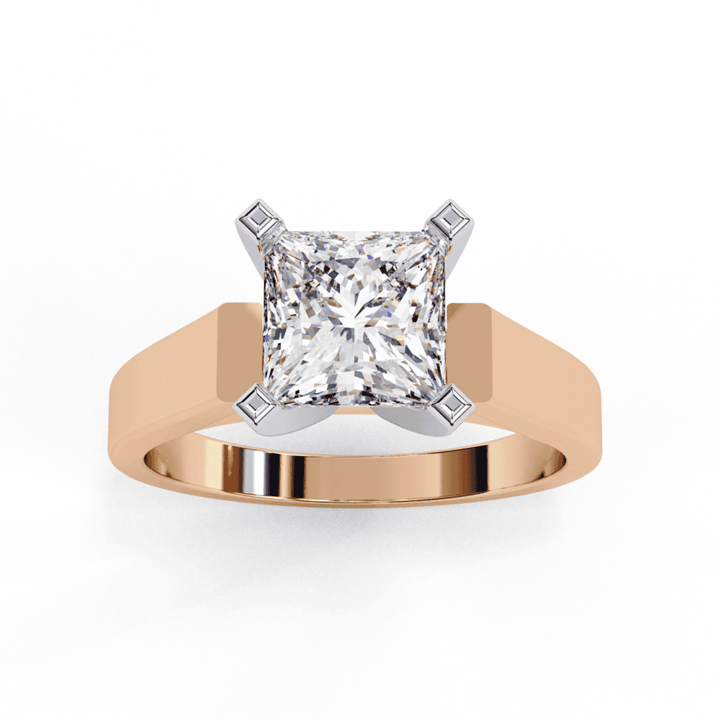 1.75 Carat Princess Classic Solitaire Band in Moissanite | House of Estara