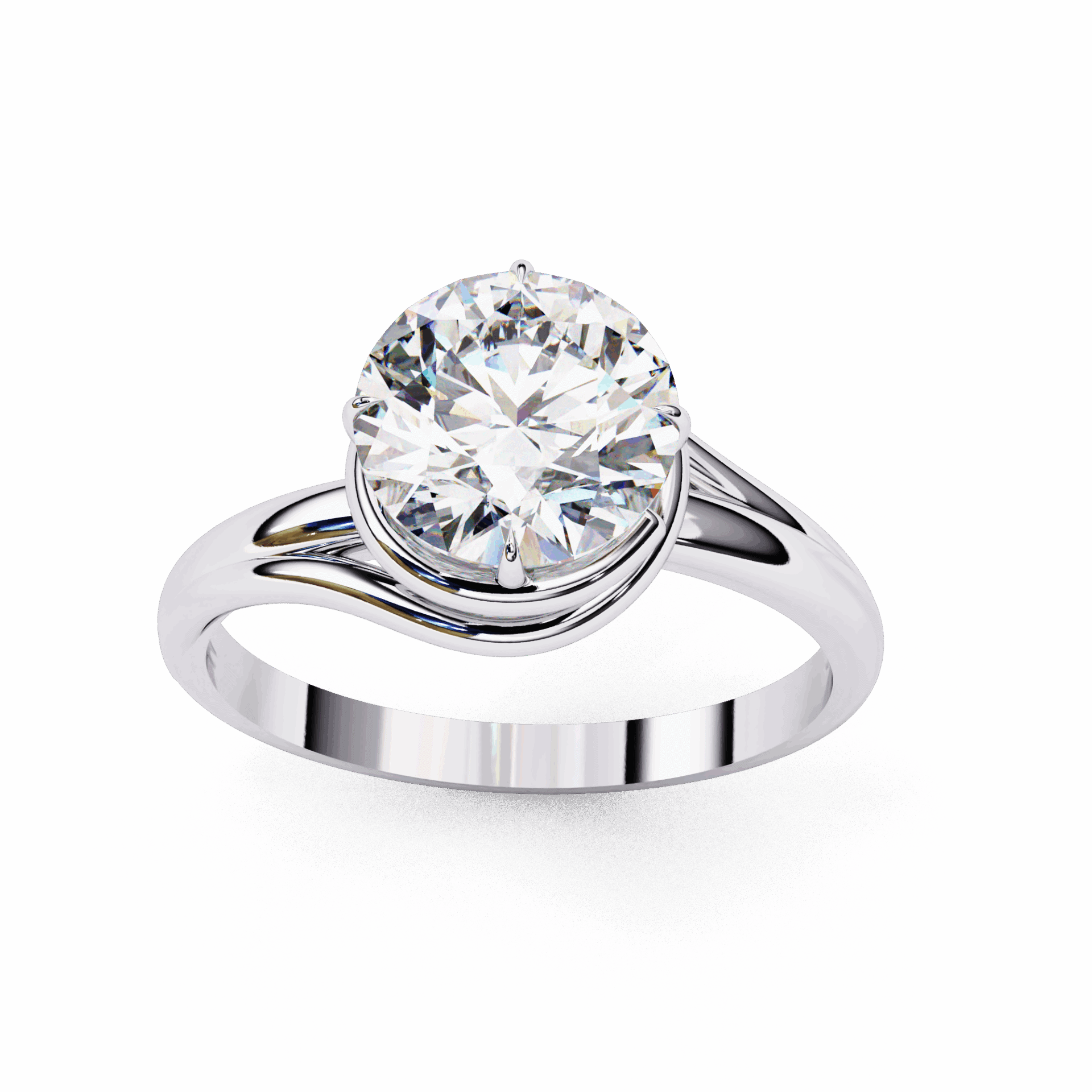 1.25 Carat Round Classic Solitaire Band in Moissanite | House of Estara