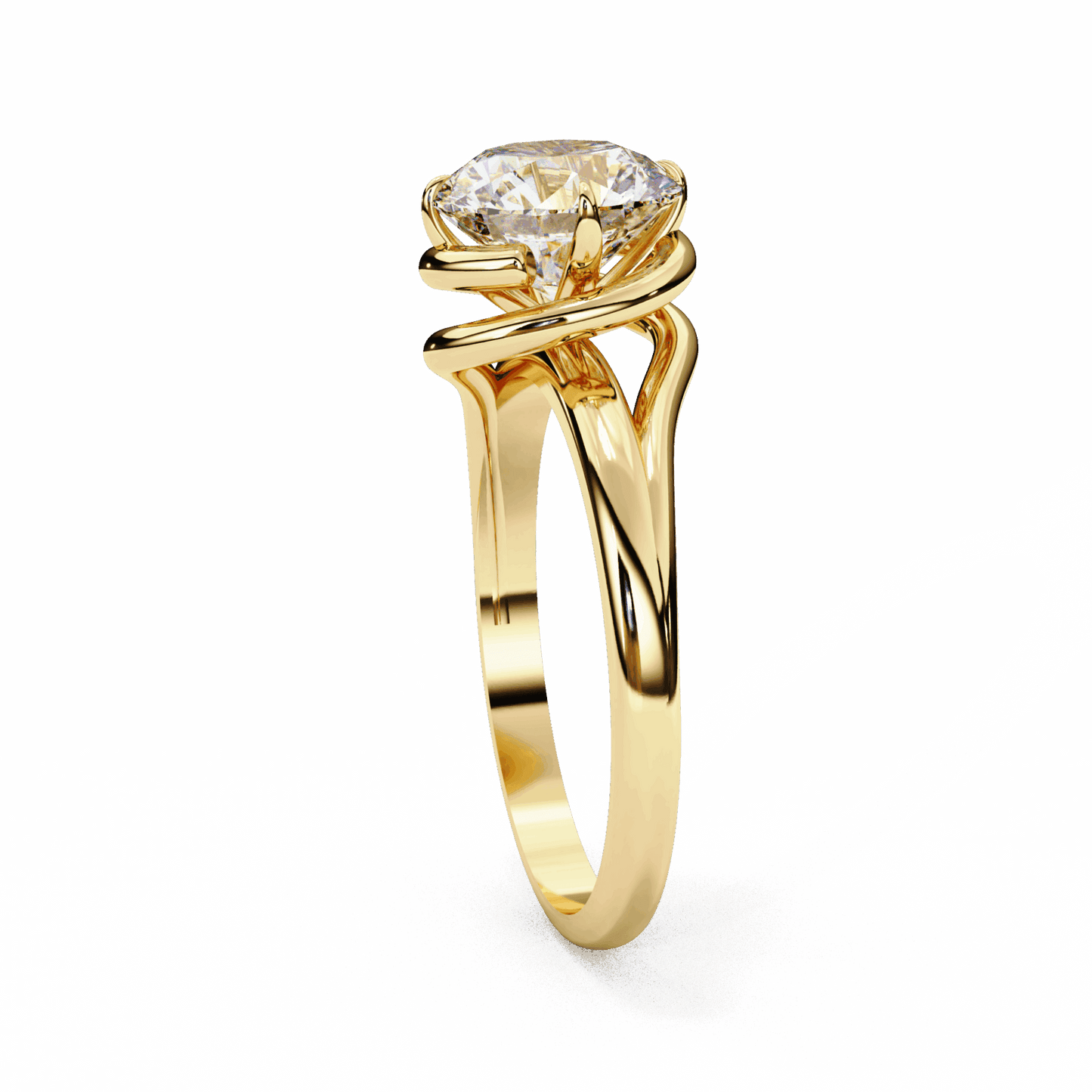 1.25 Carat Round Classic Solitaire Band in Moissanite | House of Estara