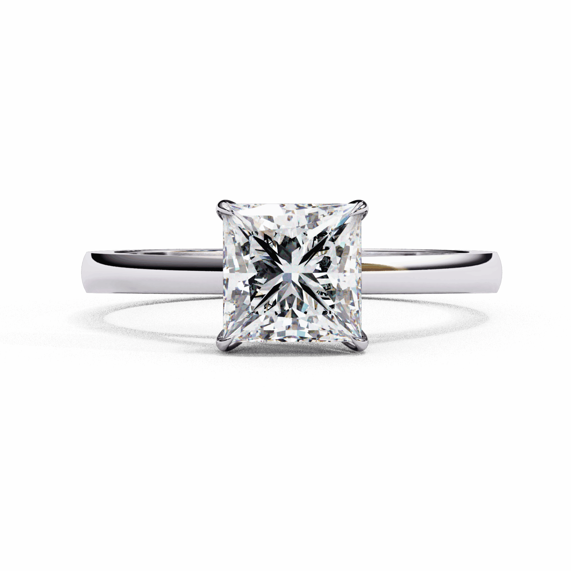 1 Carat Princess Cut Solitaire Ring in Moissanite | House of Estara