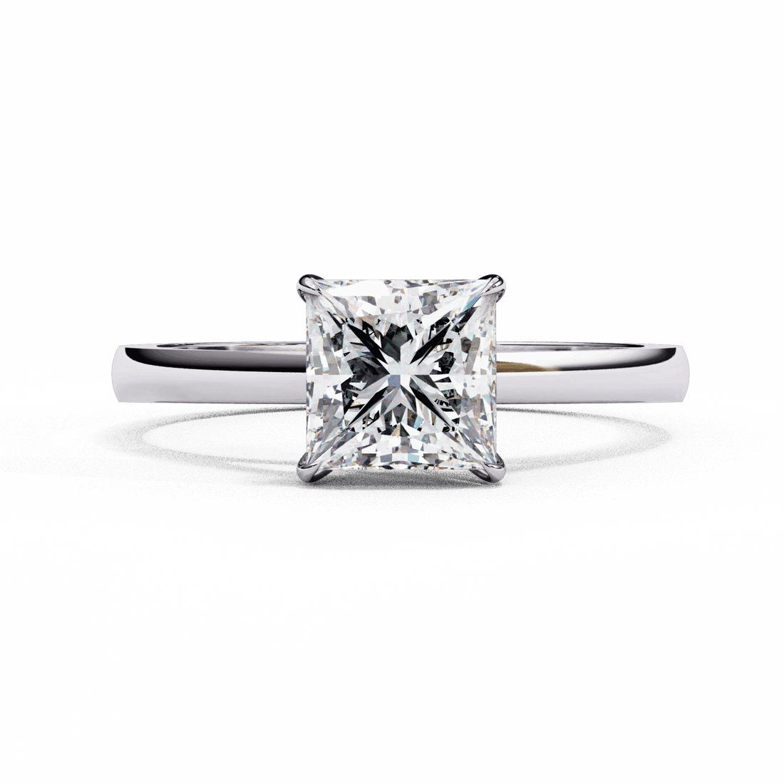 1 Carat Princess Cut Solitaire Ring in Moissanite | House of Estara