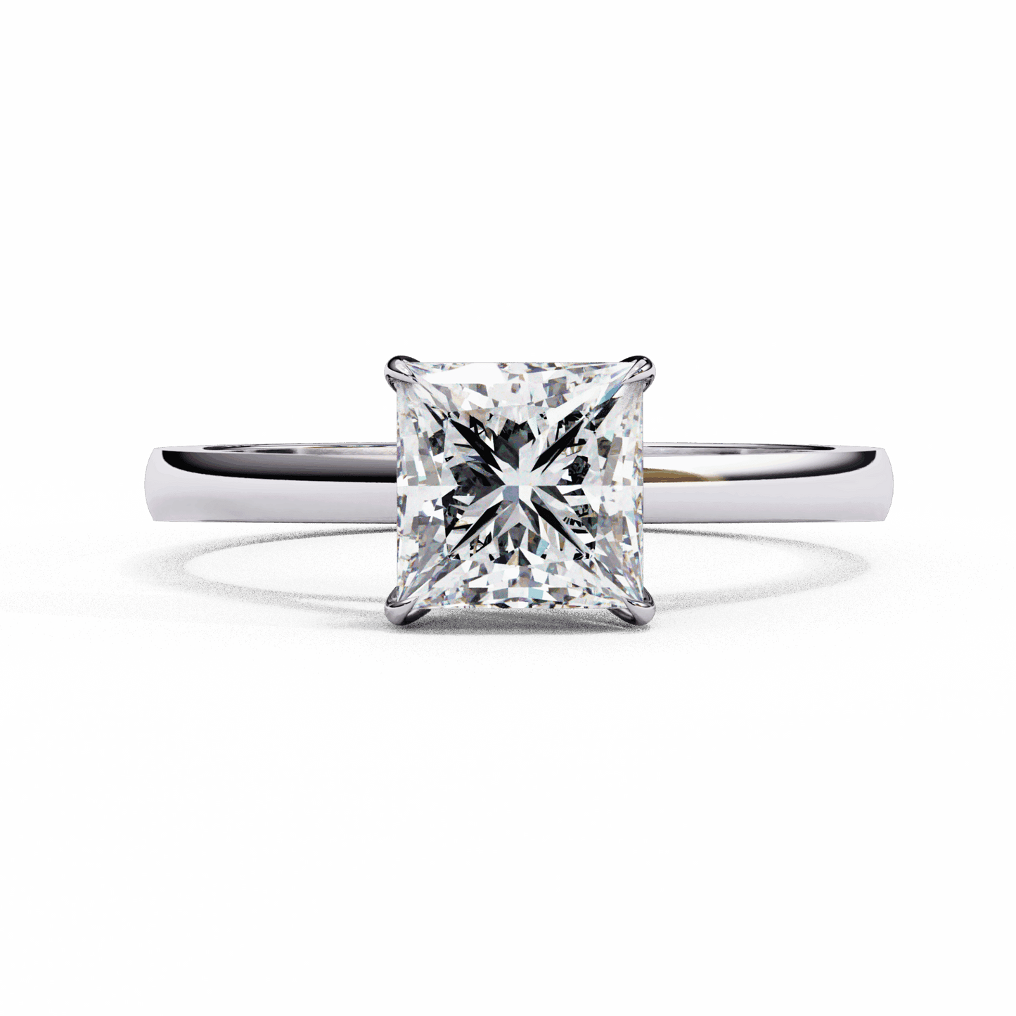 1 Carat Princess Cut Solitaire Ring in Moissanite | House of Estara