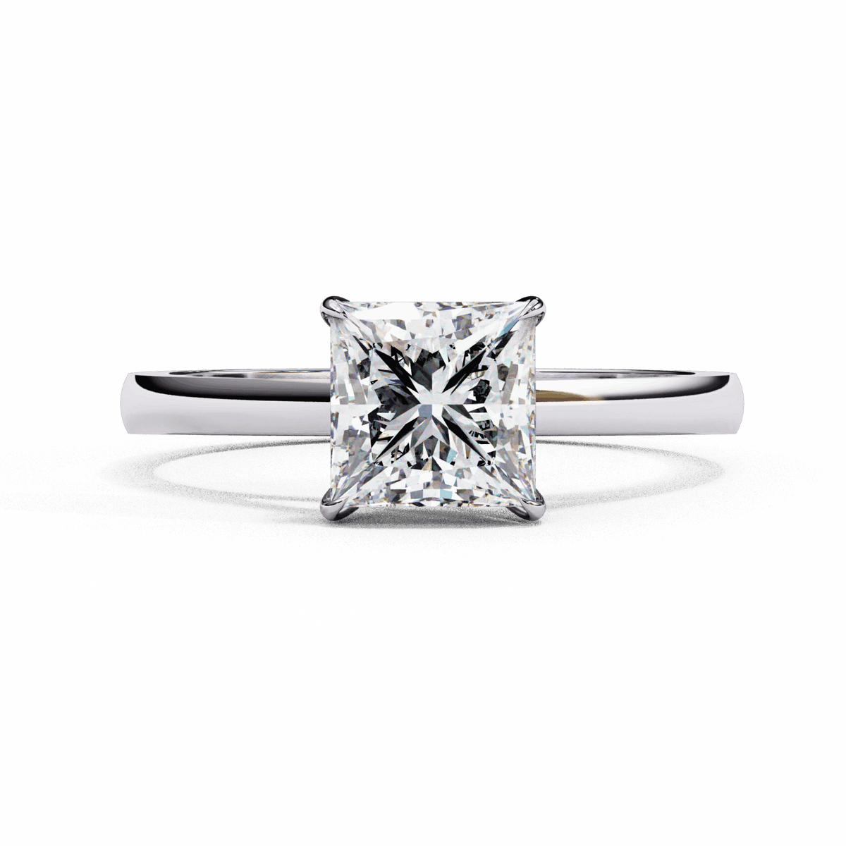 1 Carat Princess Cut Solitaire Ring in Moissanite | House of Estara