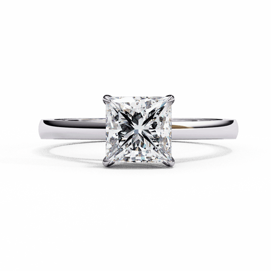 1 Carat Princess Cut Solitaire Ring in Moissanite | House of Estara