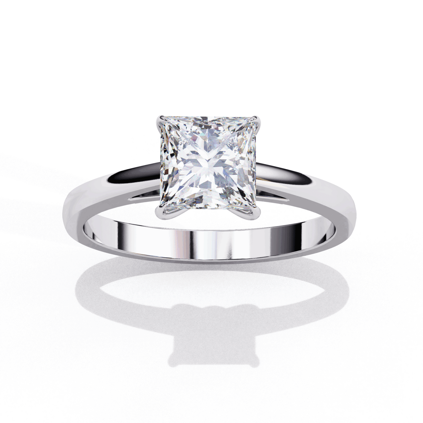 1 Carat Princess Cut Solitaire Ring in Moissanite | House of Estara
