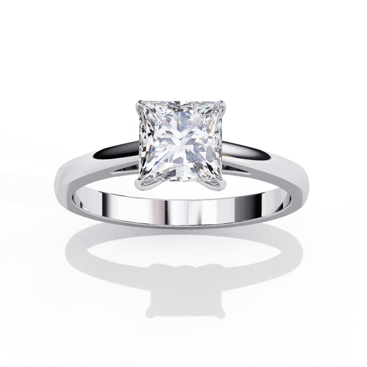 1 Carat Princess Cut Solitaire Ring in Moissanite | House of Estara