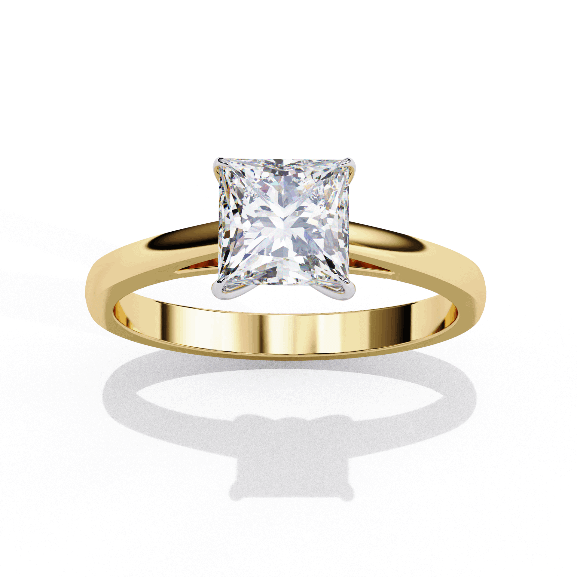 1 Carat Princess Cut Solitaire Ring in Moissanite | House of Estara