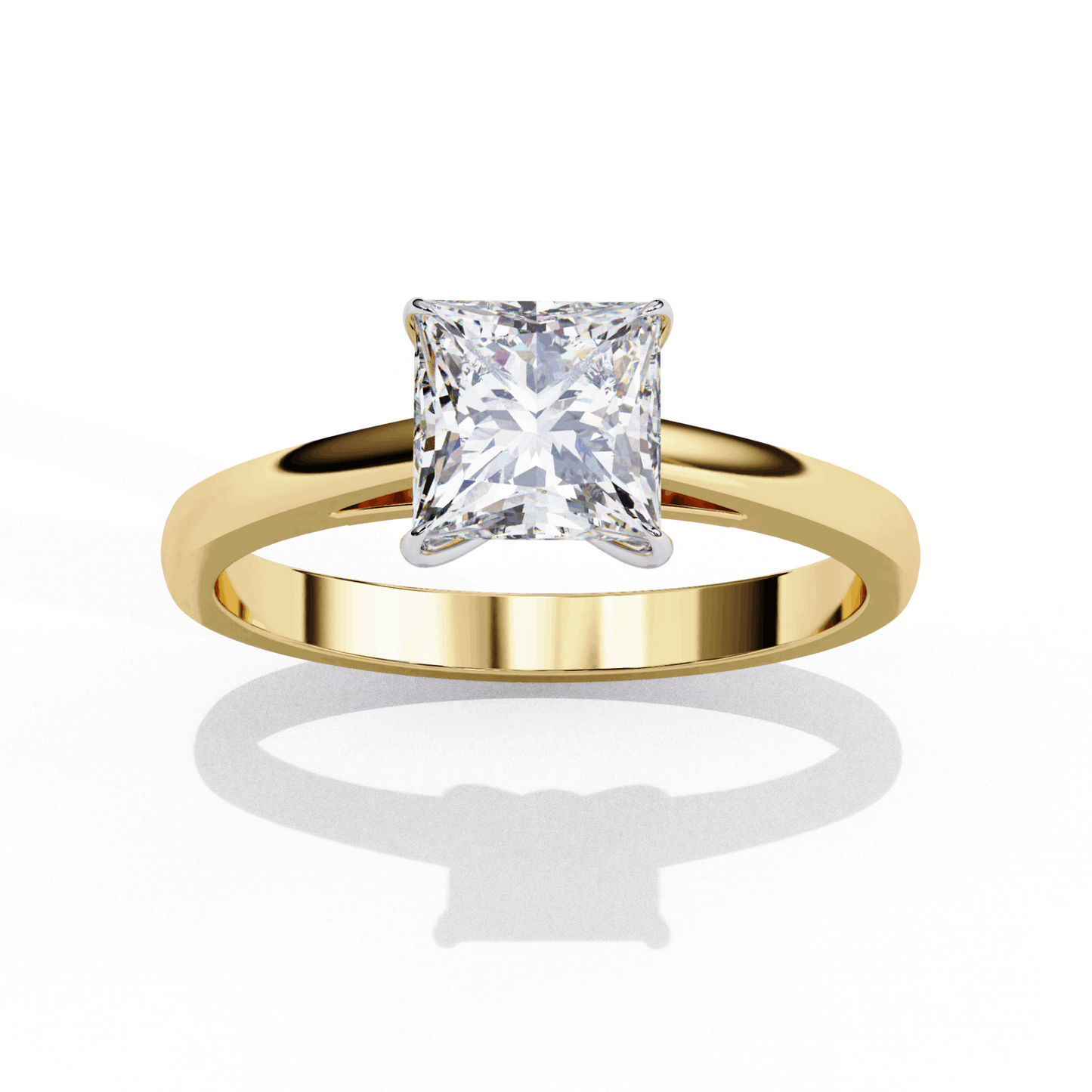 1 Carat Princess Cut Solitaire Ring in Moissanite | House of Estara
