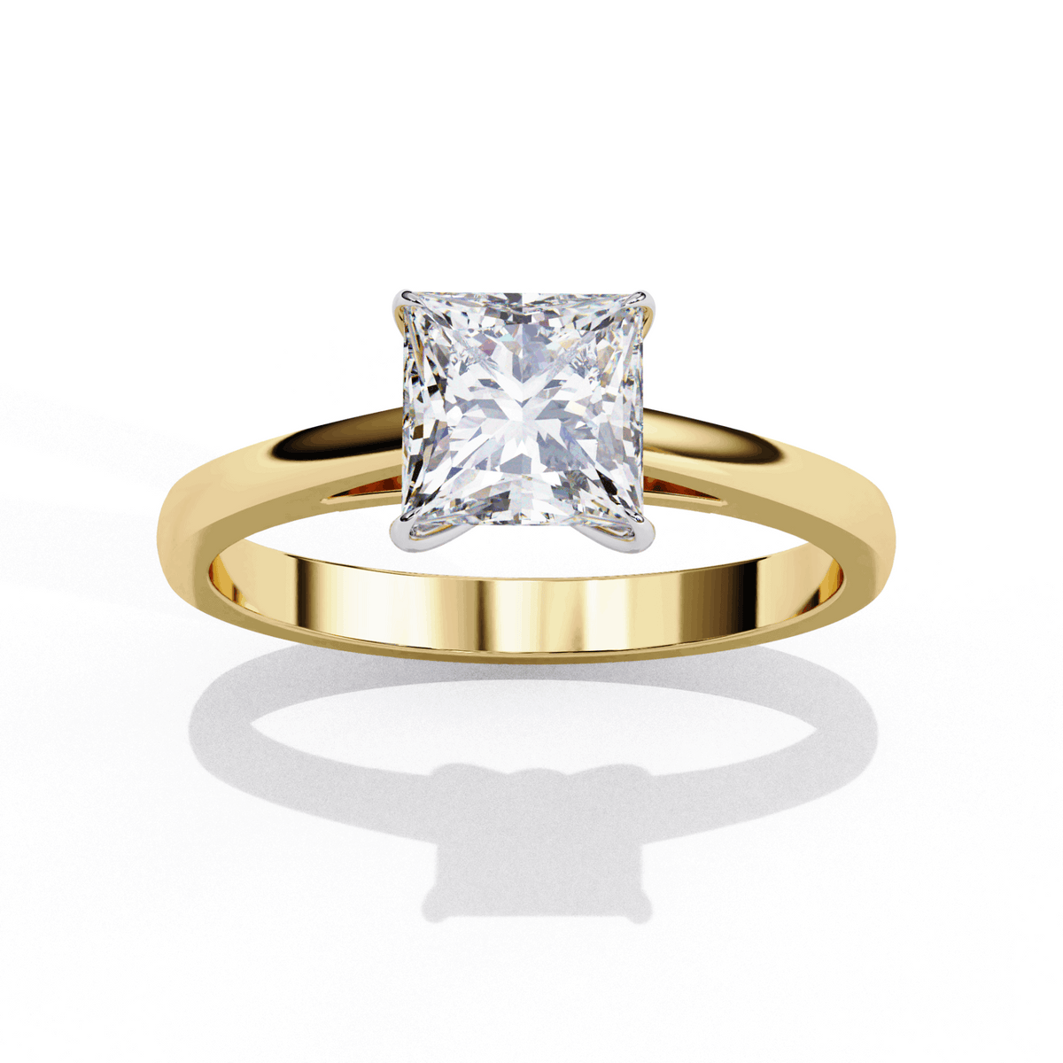 1 Carat Princess Cut Solitaire Ring in Moissanite | House of Estara