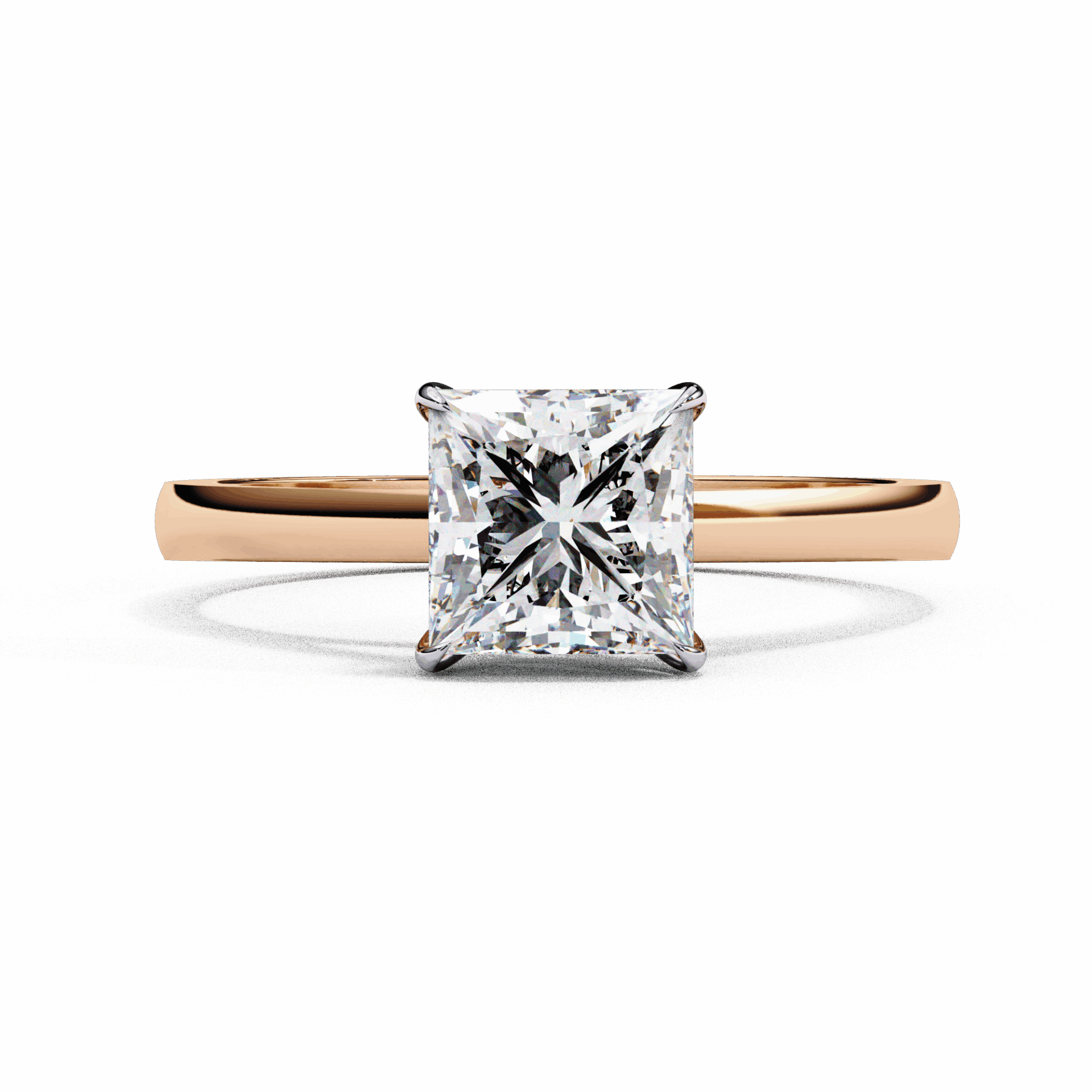 1 Carat Princess Cut Solitaire Ring in Moissanite | House of Estara