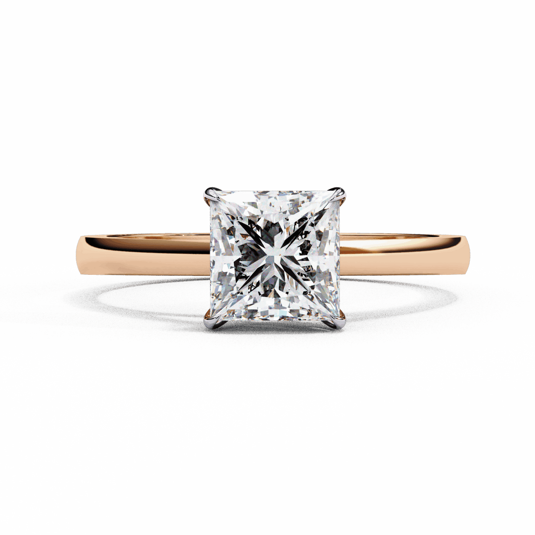 1 Carat Princess Cut Solitaire Ring in Moissanite | House of Estara