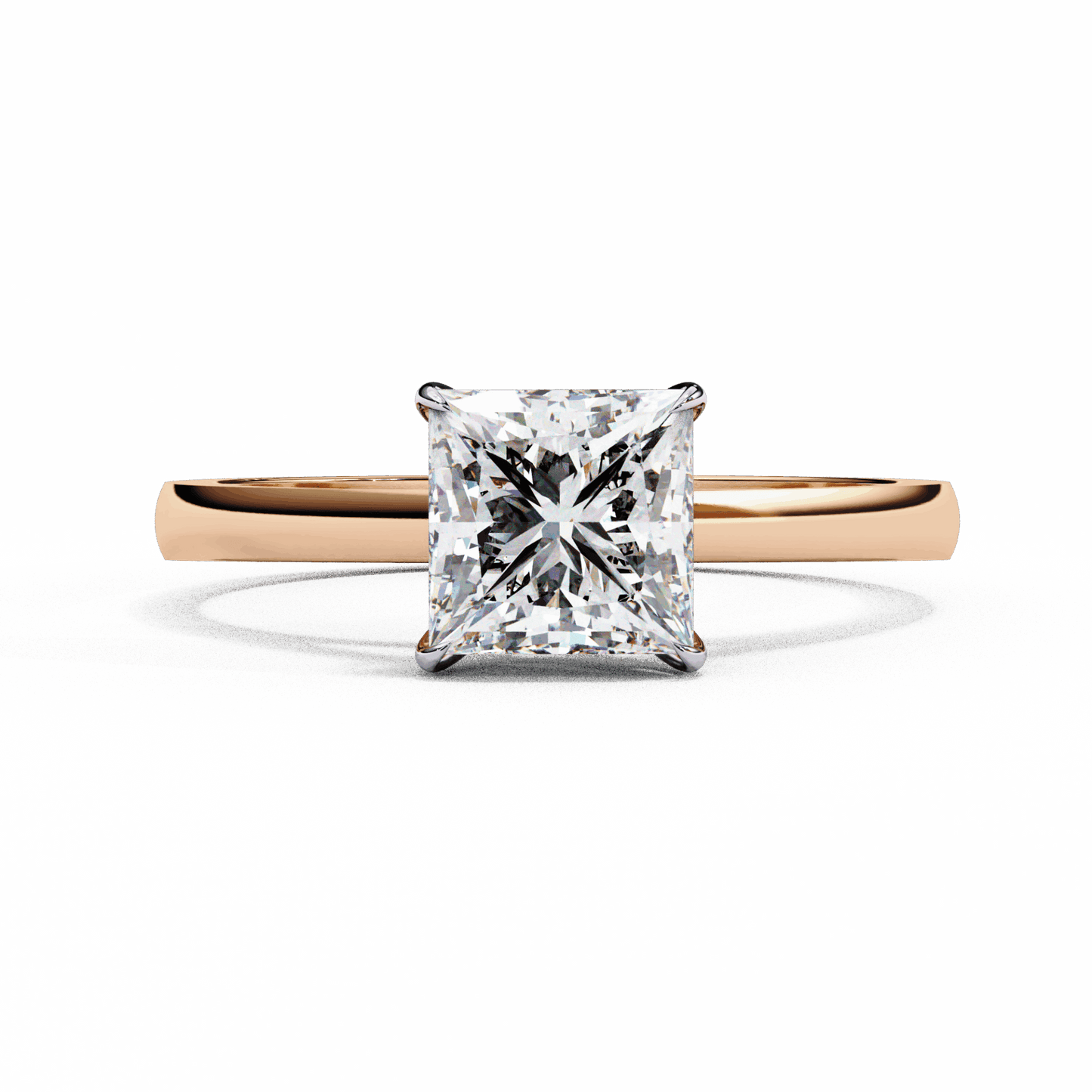 1 Carat Princess Cut Solitaire Ring in Moissanite | House of Estara