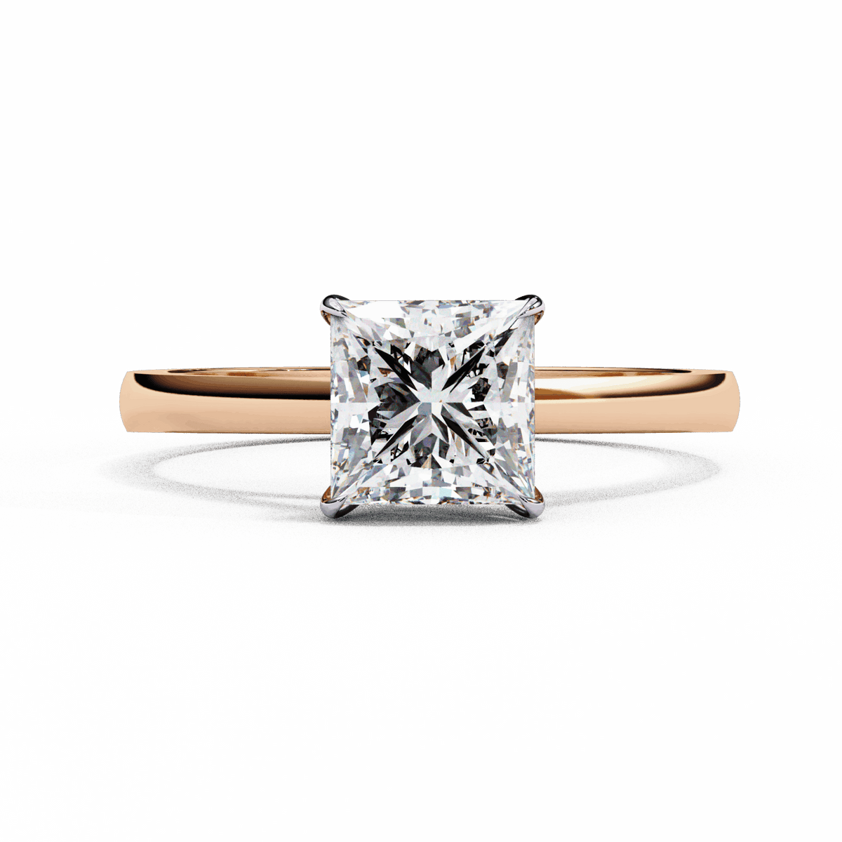 1 Carat Princess Cut Solitaire Ring in Moissanite | House of Estara