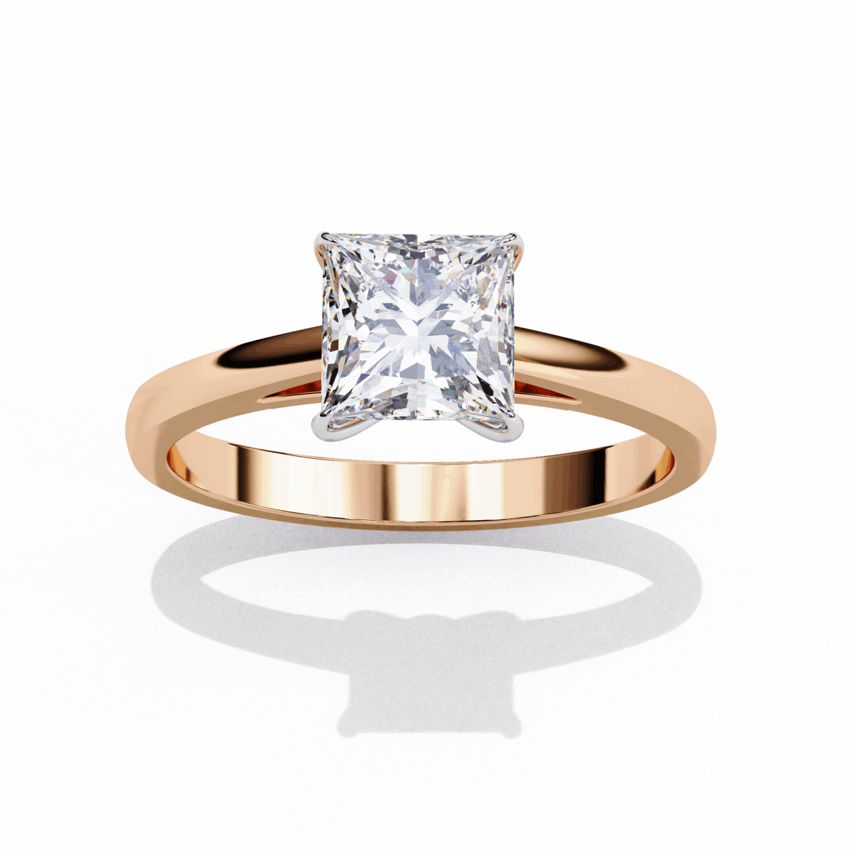 1 Carat Princess Cut Solitaire Ring in Moissanite | House of Estara