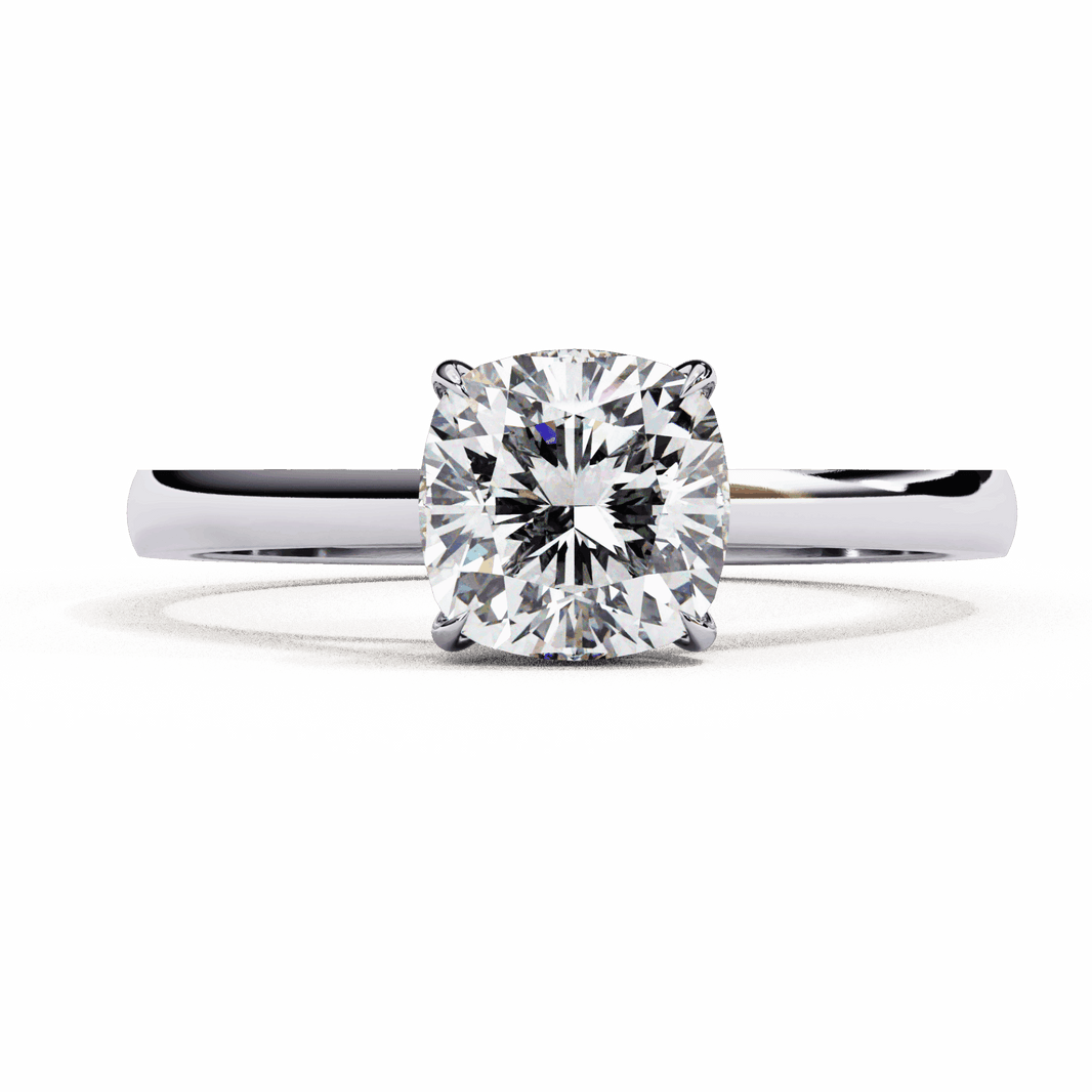 1.5 Carat Cushion Cut Solitaire Ring in Moissanite | House of Estara