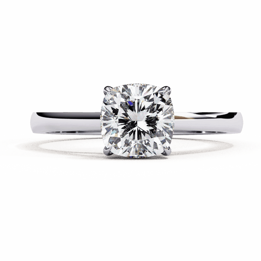 1.5 Carat Cushion Cut Solitaire Ring in Moissanite | House of Estara