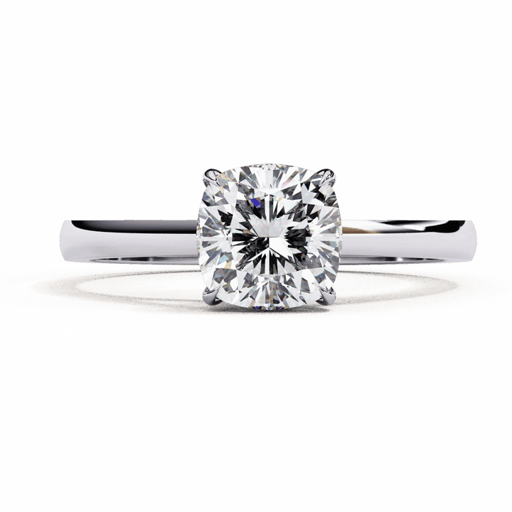 1.5 Carat Cushion Cut Solitaire Ring in Moissanite | House of Estara