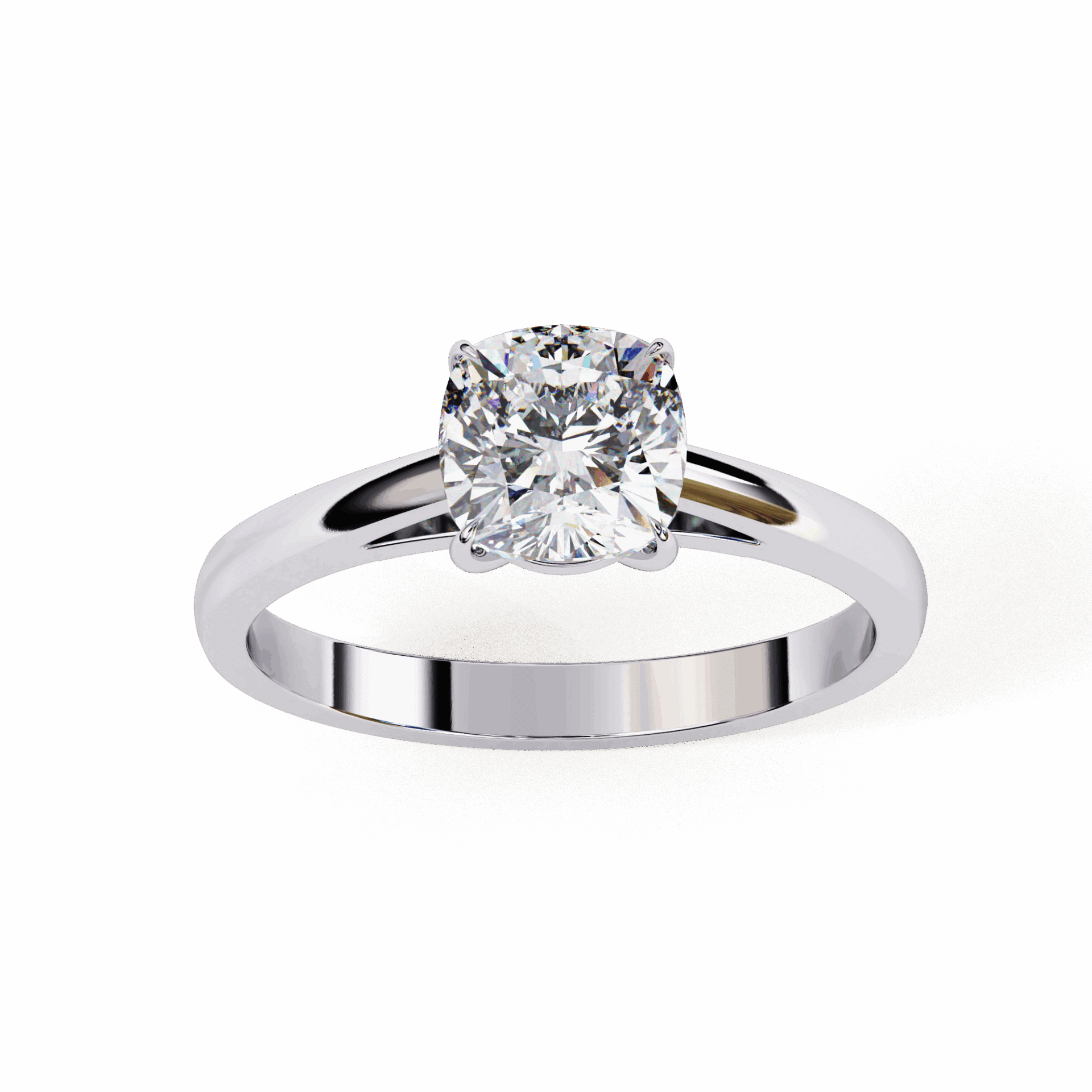 1.5 Carat Cushion Cut Solitaire Ring in Moissanite | House of Estara