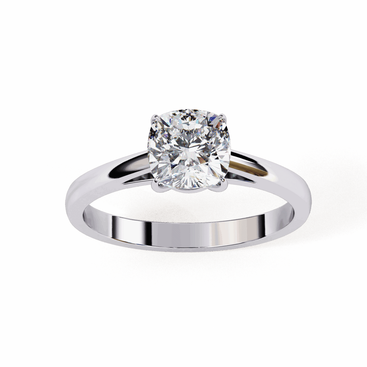 1.5 Carat Cushion Cut Solitaire Ring in Moissanite | House of Estara